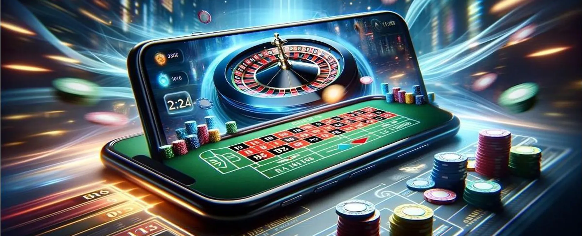 Vibrant casino slot machine background with bright lights